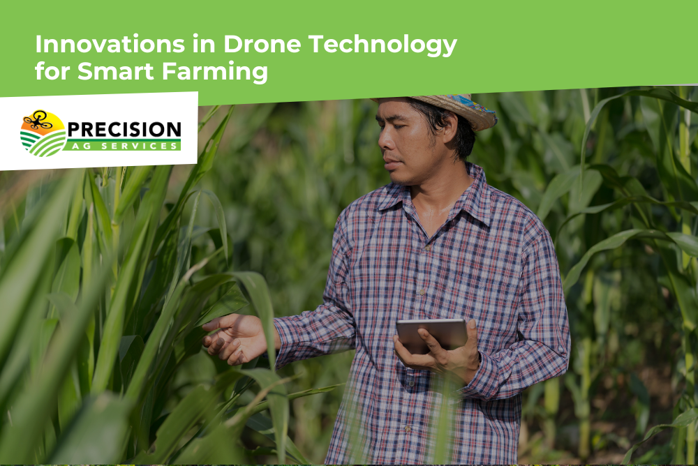 Drone equipped with sensors collecting data for smart farming applications.