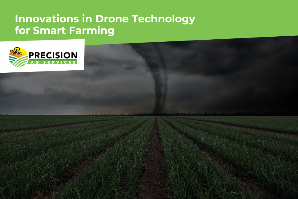 Agricultural drone operating under cloudy skies, highlighting weather considerations in drone usage