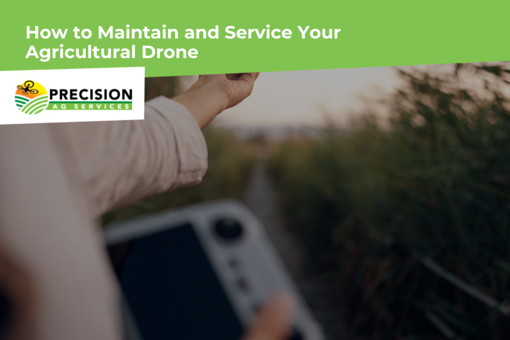 Technician servicing an agricultural drone on a farm to ensure optimal field performance.