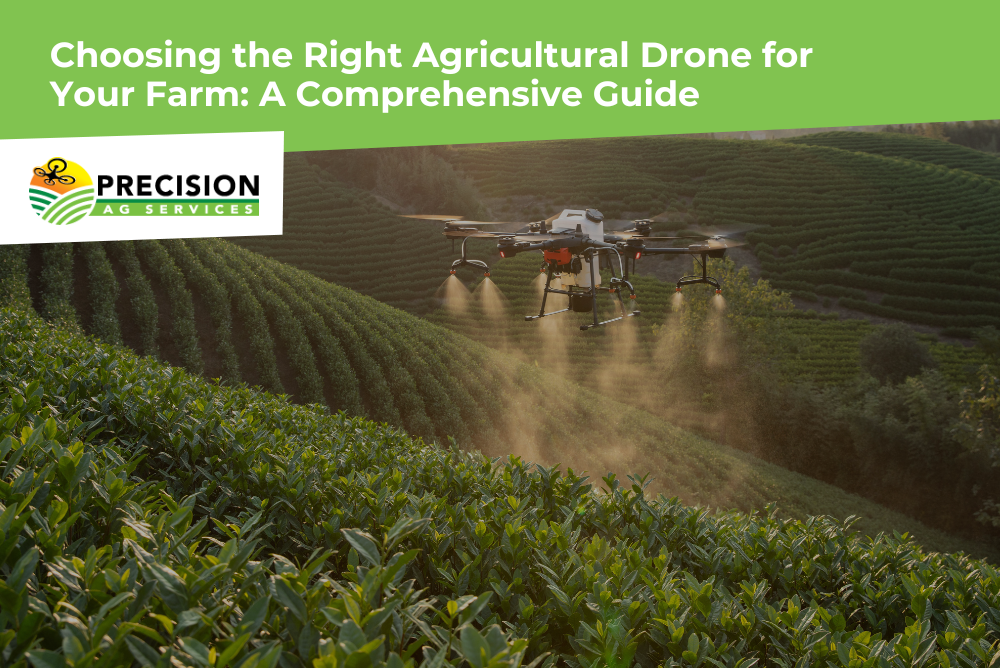 Farmer selecting a drone model for precision farming in an open field.